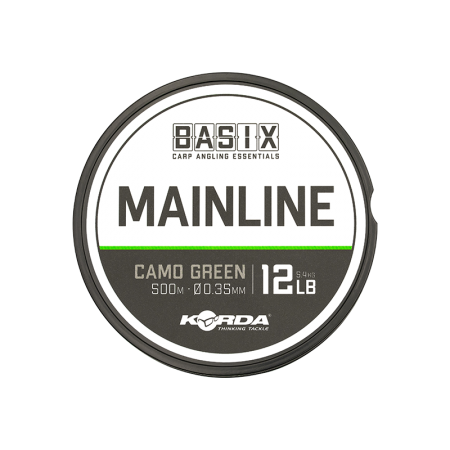 Леска KORDA Basix Main Line 0,35мм 1000м 12lb Camo green
