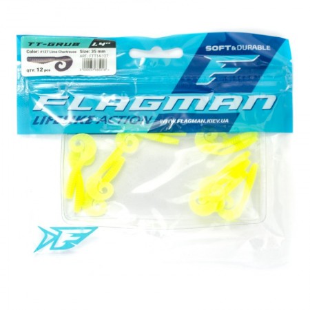 Твистер FLAGMAN TT-Grub 1.4'' #127 Lime Chartreuse