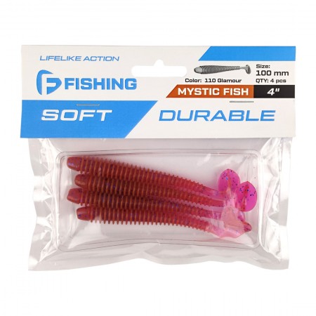 Виброхвост F-FISHING Mystic Fish 4" #110 Glamour 10см 4шт
