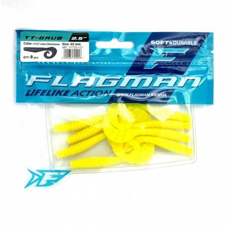 Твистер FLAGMAN TT-Grub 2.5'' #127 Lime Chartreuse