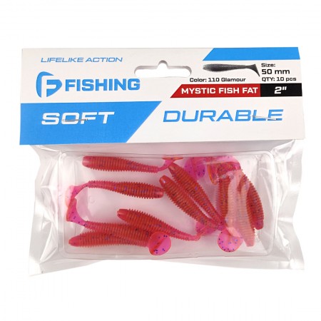Виброхвост F-FISHING Mystic Fish Fat 2" #110 Glamour 5см 10шт
