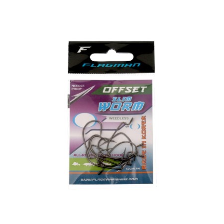 Крючок FLAGMAN Slim Worm Offset #1