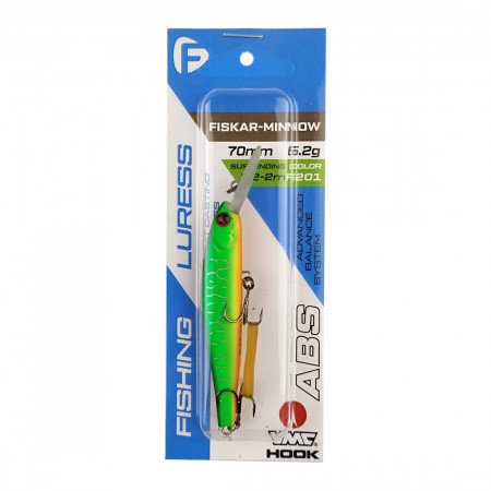 Воблер FLAGMAN Fiskar-Minnow 70DR-SP 6,2г цвет F201 Суспендр Воблер FLAGMAN Fiskar-Minnow 70DR-SP 6,2г цвет F201 Суспендр