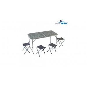 Набор EastShark алюминиевый стол + 4 стула 60*120 см CAMO