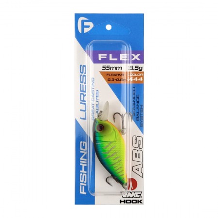 Воблер F-FISHING Flex 55F 55мм 9,5г 0,3-0,6м 444 Плавающий Воблер F-FISHING Flex 55F 55мм 9,5г 0,3-0,6м 444 Плавающий