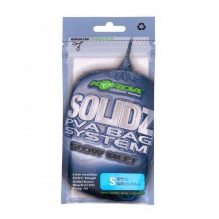 Пакет KORDA Solidz Slow Melt PVA Bags S 55х100мм