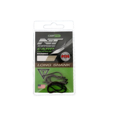Крючки Карповые CARP PRO Long Shank NT Series № 6 Nickel Teflon