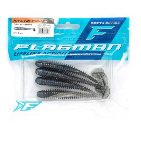 Виброхвост FLAGMAN Mystic Fish 4'' #114 Electric