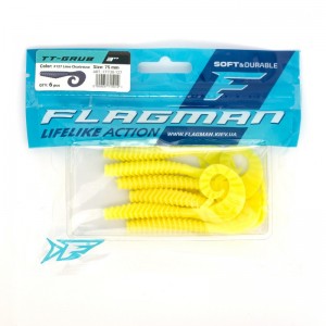Твистер FLAGMAN TT-Grub 3'' #127 Lime Chartreuse