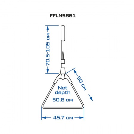 F-FISHING Подсак складной теле голова 46х50x51см ручка 70,5-105см