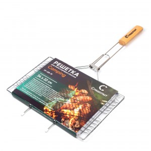 Решетка для гриля и  барбекю плоская "СЛЕДОПЫТ" Camping 34х22х1,5 см.