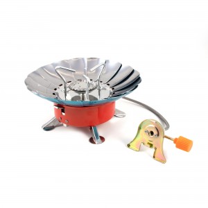 Газовая плитка "СЛЕДОПЫТ" мал. пьезо, ветрозащитная, шланг (цанг.)