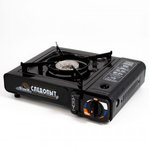 Плита наст. газовая "СЛЕДОПЫТ" - "Black" (с переходником)