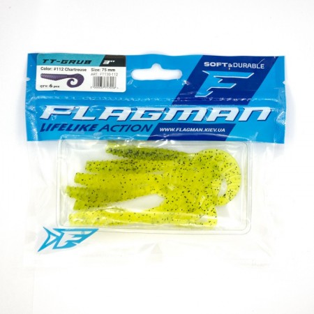Твистер FLAGMAN TT-Grub 3'' #112 Chartreuse