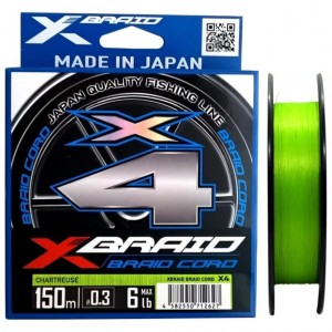 Плетеный шнур YGK X-BRAID BRAID CORD X4 150m-0.6/0.132mm 12LB, ЯПОНИЯ