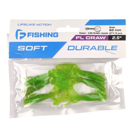 Рак FLAGMAN FL Craw 2,5" #135 Green Apple