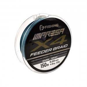 F-FISHING Шнур Impresa Braid PE X4 Feeder 150м Dark Grey 0,10мм 4,6кг/10lb