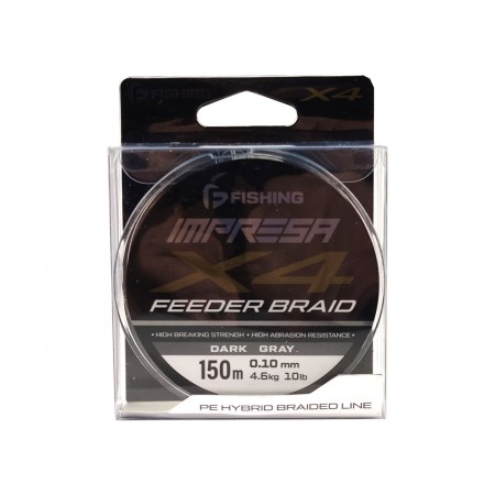 F-FISHING Шнур Impresa Braid PE X4 Feeder 150м Dark Grey 0,10мм 4,6кг/10lb