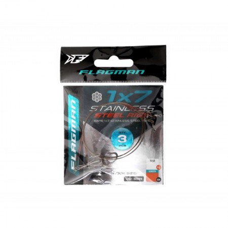 Поводок FLAGMAN X7 с двойником #2 7вол 10кг 25см (3шт)