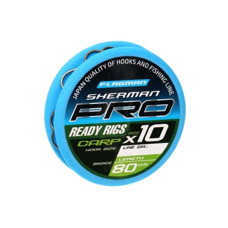 Готовые поводки FLAGMAN Sherman Pro Carp Ready Rigs 0,128mm, #12,80cm