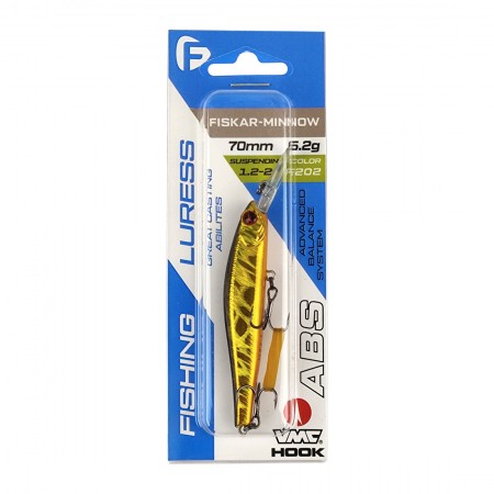 Воблер F-FISHING Fiskar Minnow 70DR-SP 70мм 6,2г 1,2-2,0м F202 Суспендр