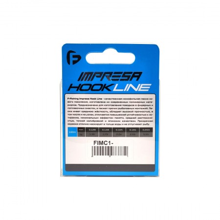 F-FISHING Леска Impresa Hook Line Clear 100м 0,128мм 1,36кг 3lb