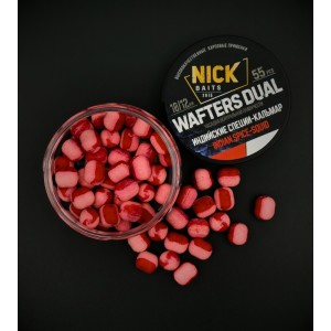 Насадка рыболовная NICK BAITS "WAFTERS DUAL 10/12 мм" Индийские специи-Кальмар; банка 55 шт