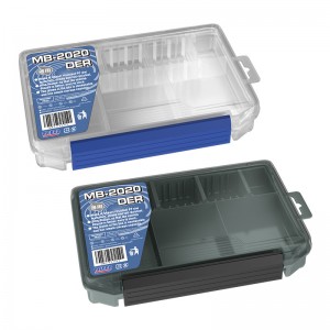 Коробка для рыбалки MEBAO (205*145*30 мм) (2 отделения +5 съёмных перегородок разделителей, Черный)