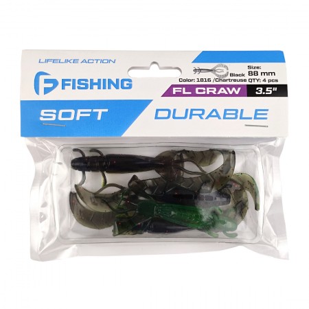 Рак FLAGMAN FL Craw 3,5" #1816 Black/Chartreuse