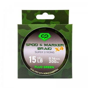 Шнур плетеный CARP PRO Diamond под спод-маркер PE X4 Fluo зеленый 0,16мм 15lb 200м
