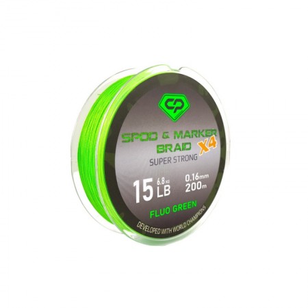Шнур плетеный CARP PRO Diamond под спод-маркер PE X4 Fluo зеленый 0,16мм 15lb 200м