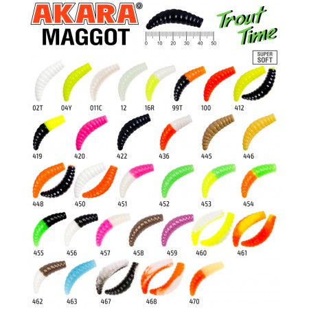 Силиконовая приманка Akara Trout Time MAGGOT 1,6 Cheese 463 (10 шт.)