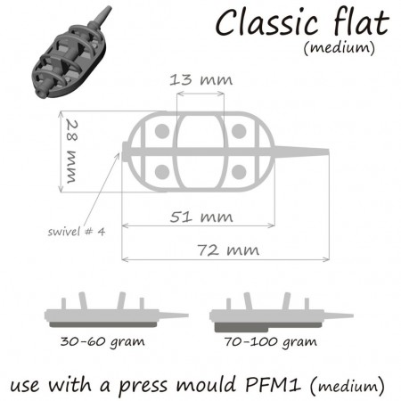 Кормушка ORANGE Classic Flat Method, 70 гр.