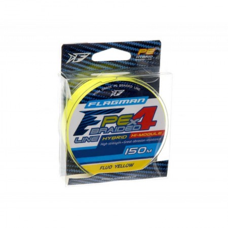Шнур FLAGMAN PE Hybrid F4 150м Fluo Yellow 0,10мм