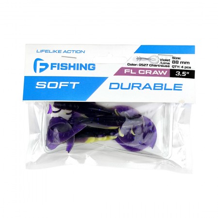 Рак FLAGMAN FL Craw 3,5" #0527 Violet/Lime Chartreuse
