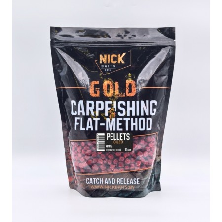 Прикормка рыболовная пеллетс NICK BAITS GOLD "OILED 10 мм" Криль; 1 кг.