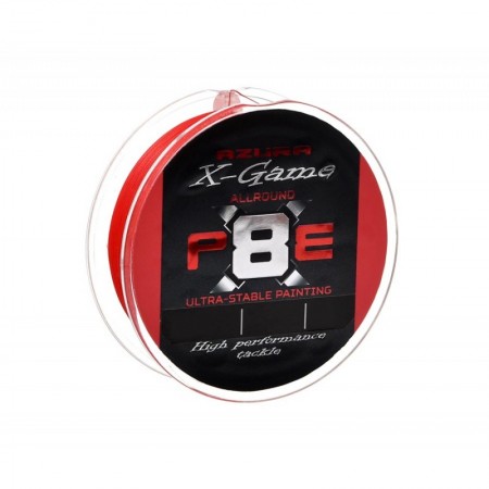 Шнур плетеный AZURA X Game PE Х8 150м Fiery Red #0,6 0,128мм 4,5кг 10,0lb