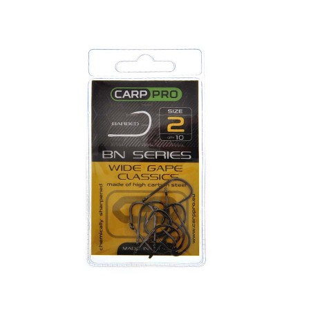 Крючки Карповые CARP PRO Black Nickel Wide Gape Classics №2